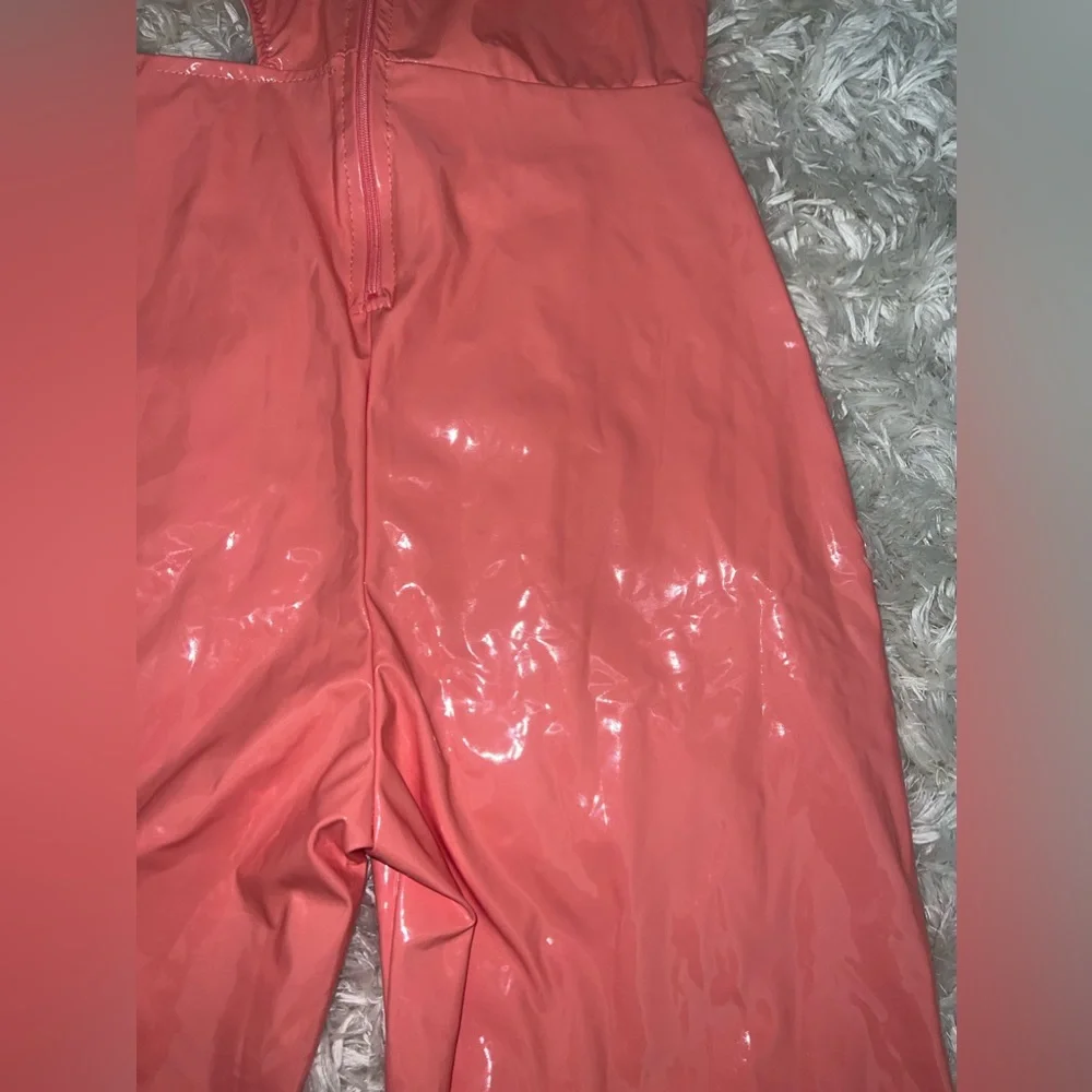 Fashion Nova Latex Biker Romper - Picture 5 of 7